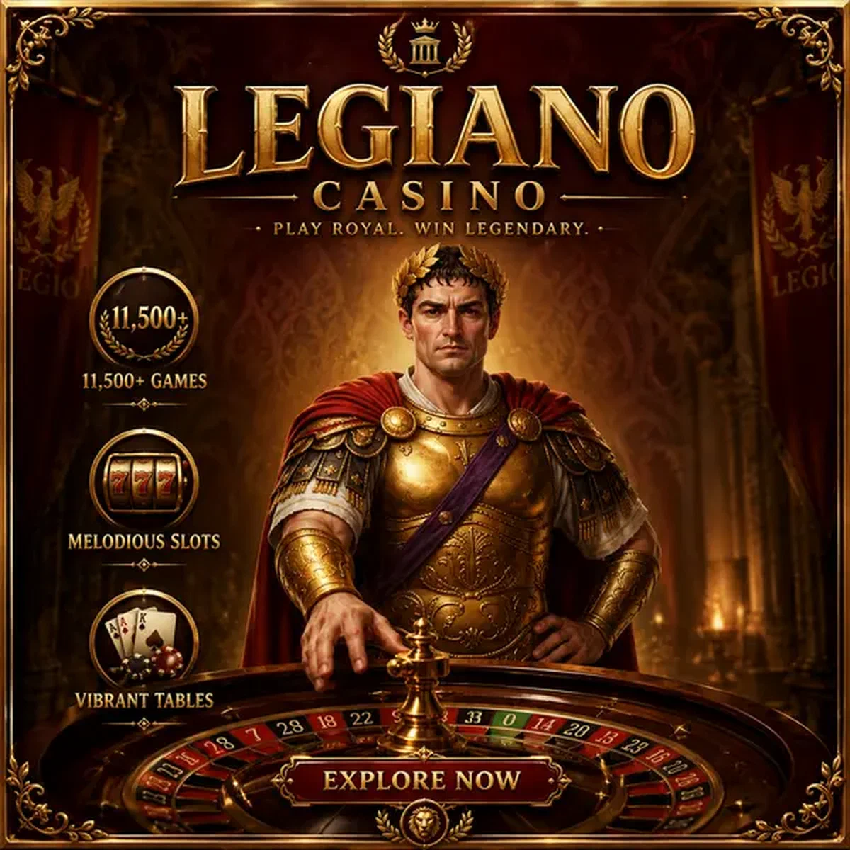 Roulette tournant alors que le joueur explore la vaste collection de jeux Legiano Casino