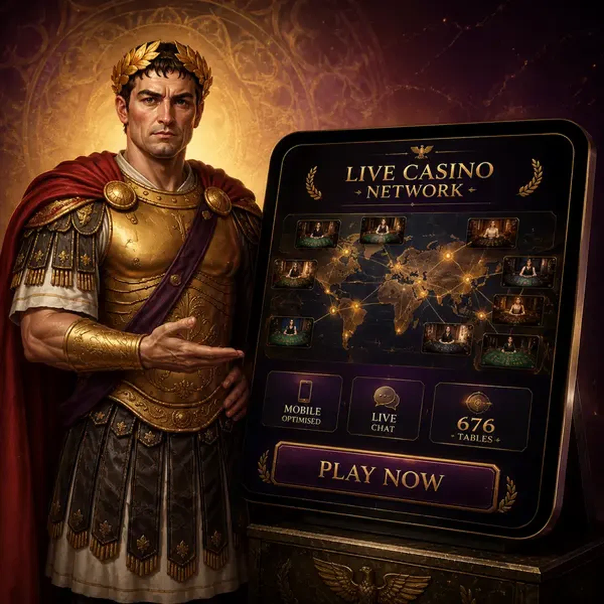 L'Empereur Legiano commandant le réseau de casino en direct à l'Infrastructure de streaming et distribution de tables